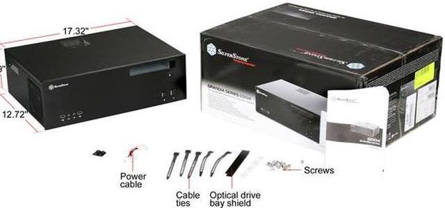 Alt view image 7 of 7 - SILVERSTONE Black 8.0mm aluminum front panel, 0.8mm SECC body GRANDIA GD04B Micro ATX Media Center / HTPC Case