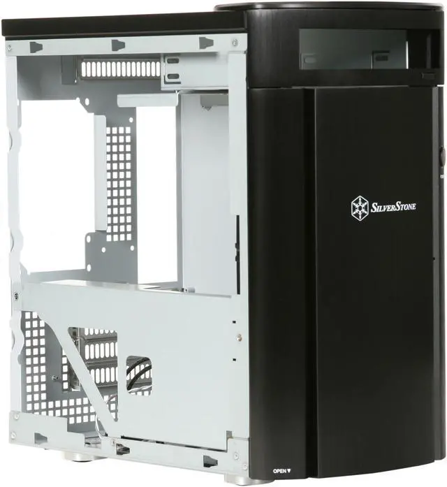 Alt view image 7 of 9 - SilverStone Sugo Series SG04B-F Black Aluminum / 0.8mm SECC Micro ATX Mini Tower Computer Case