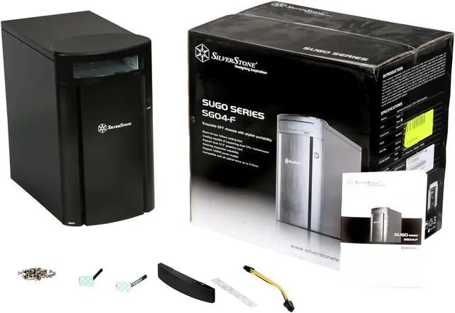 Alt view image 9 of 9 - SilverStone Sugo Series SG04B-F Black Aluminum / 0.8mm SECC Micro ATX Mini Tower Computer Case