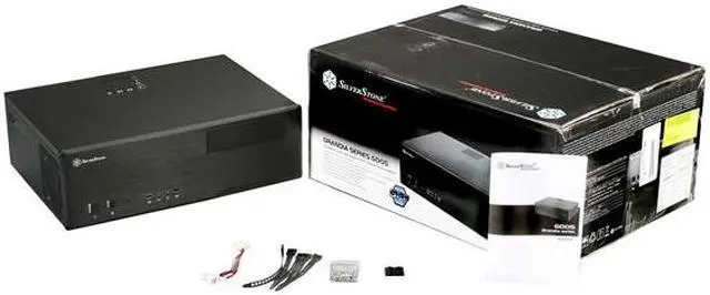 Alt view image 7 of 7 - SILVERSTONE Black Aluminum / 0.8mm SECC Grandia Series GD05B micro-ATX / Mini-DTX / Mini-ITX MB, 1x5.25", 2x3.5"+1x2.5"HDD or 1x3.5"+2x2.5"HDD, 3x120mm golf bladed fan, 11" expansion card capable HTPC Case