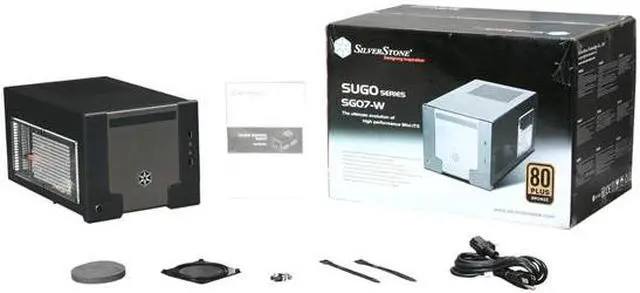 Alt view image 10 of 10 - SilverStone Sugo Series SG07-BW Black Aluminum / SECC Mini-ITX Desktop Computer Case 600W 80+ Bronze Certified / Single +12V rail Power Supply