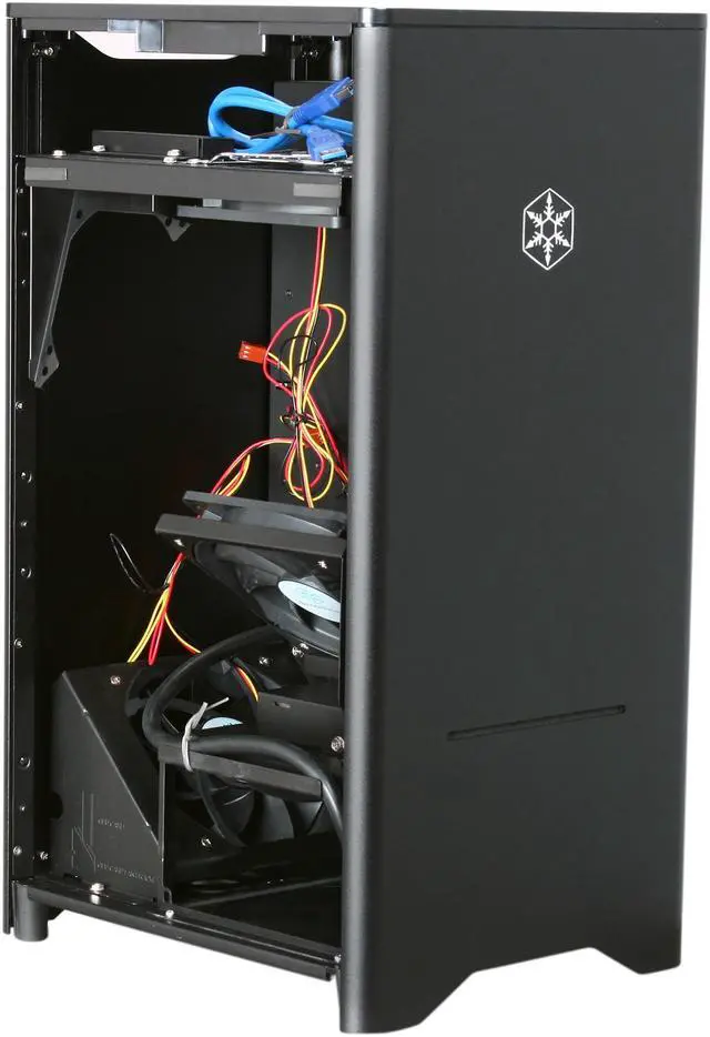 Alt view image 8 of 10 - SilverStone Fortress Series FT03B Black Aluminum / Steel Micro ATX Mini Tower Computer Case