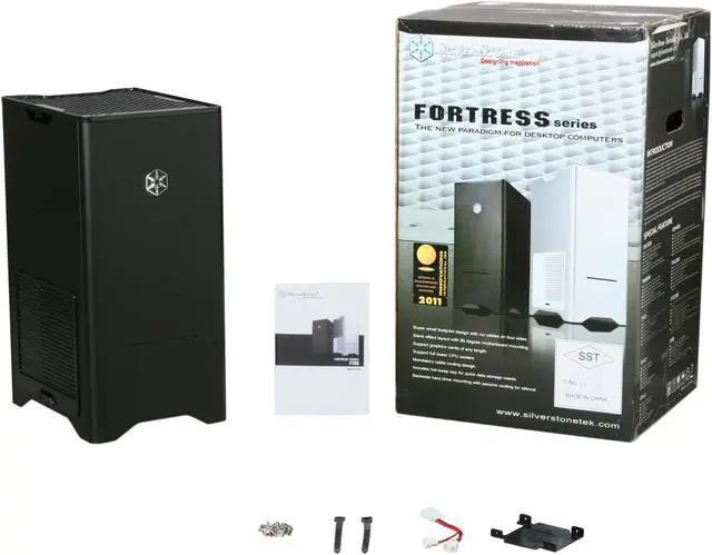Alt view image 10 of 10 - SilverStone Fortress Series FT03B Black Aluminum / Steel Micro ATX Mini Tower Computer Case