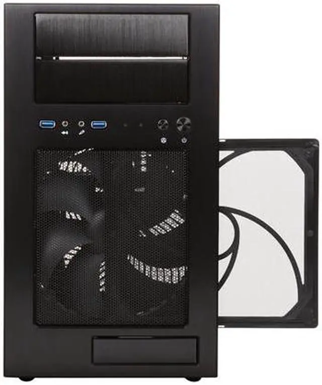 Alt view image 2 of 9 - SilverStone Temjin Series TJ08B-E Black Aluminum front panel, steel body Micro ATX Mini Tower Computer Case