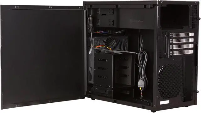 Alt view image 5 of 9 - SilverStone Temjin Series TJ08B-E Black Aluminum front panel, steel body Micro ATX Mini Tower Computer Case