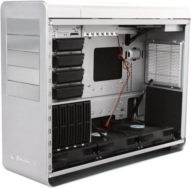 Alt view image 7 of 10 - SilverStone Fortress Series FT02S-W Silver Aluminum / Steel ATX Mid Tower Computer Case