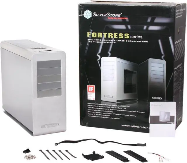 Alt view image 10 of 10 - SilverStone Fortress Series FT02S-W Silver Aluminum / Steel ATX Mid Tower Computer Case