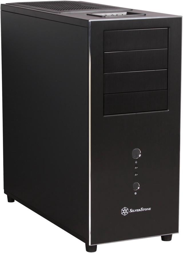 SilverStone Temjin Series SST-TJ04B-E Black Aluminum front panel, steel  body ATX Mid Tower Computer Case