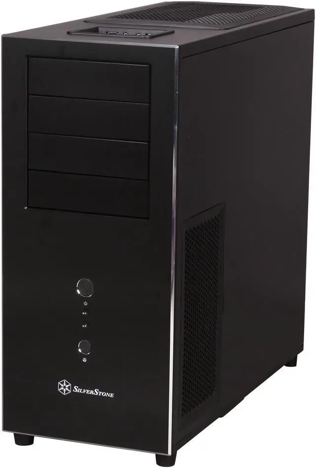 Alt view image 3 of 10 - SilverStone Temjin Series SST-TJ04B-E Black Aluminum front panel, steel body ATX Mid Tower Computer Case