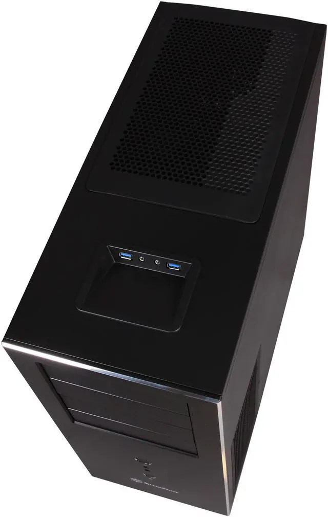 Alt view image 5 of 10 - SilverStone Temjin Series SST-TJ04B-E Black Aluminum front panel, steel body ATX Mid Tower Computer Case