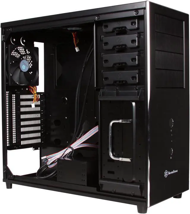 Alt view image 8 of 10 - SilverStone Temjin Series SST-TJ04B-E Black Aluminum front panel, steel body ATX Mid Tower Computer Case