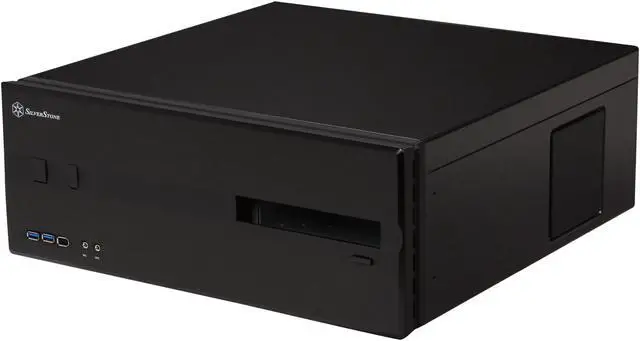 Main image of SILVERSTONE Black Aluminum / Steel Lascala Series SST-LC10B-E-USB3.0 ATX Media Center / HTPC Case