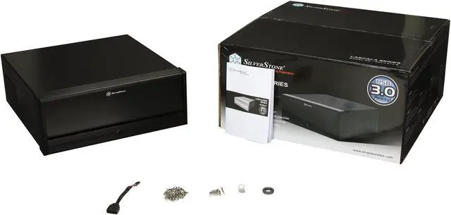Alt view image 7 of 7 - SILVERSTONE Black Aluminum / Steel Lascala Series SST-LC13B-E-USB3.0 ATX Media Center / HTPC Case