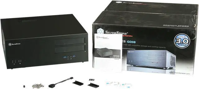 Alt view image 8 of 8 - SILVERSTONE Black Aluminum / Steel Grandia Series SST-GD08B ATX Media Center / HTPC Case