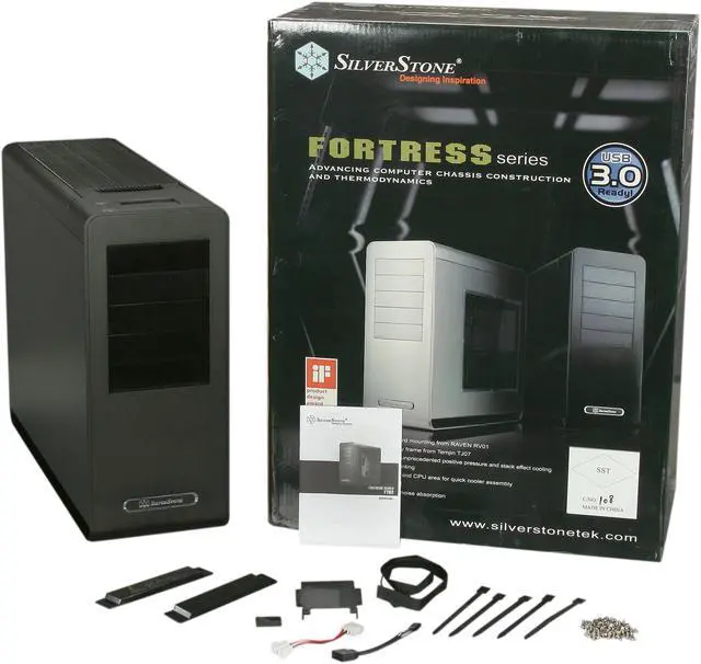 Alt view image 10 of 10 - SilverStone Fortress Series FT02B-USB3.0 Black Aluminum / Steel Computer Case with 2 x USB3.0 ports (Black)