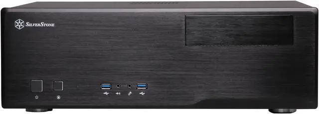 Alt view image 2 of 7 - SILVERSTONE Grandia Series GD05B-USB3.0 Aluminum / 0.8mm SECC  micro-ATX / Mini-DTX / Mini-ITX MB, 1x5.25", 2x3.5"+1x2.5"HDD or 1x3.5"+2x2.5"HDD, 3x120mm golf bladed fan, 11" expansion card capable HTPC Case with 2X USB3.0 ports (Black)