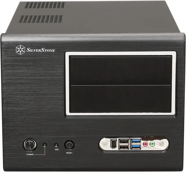 Alt view image 2 of 10 - SilverStone Sugo Series SG01B-F-USB3.0 Black Aluminum front panel, SECC body Micro ATX Desktop Computer Case with 2 x USB3.0 + 2 x USB2.0 ports
