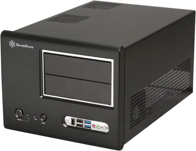 Alt view image 3 of 10 - SilverStone Sugo Series SG01B-F-USB3.0 Black Aluminum front panel, SECC body Micro ATX Desktop Computer Case with 2 x USB3.0 + 2 x USB2.0 ports