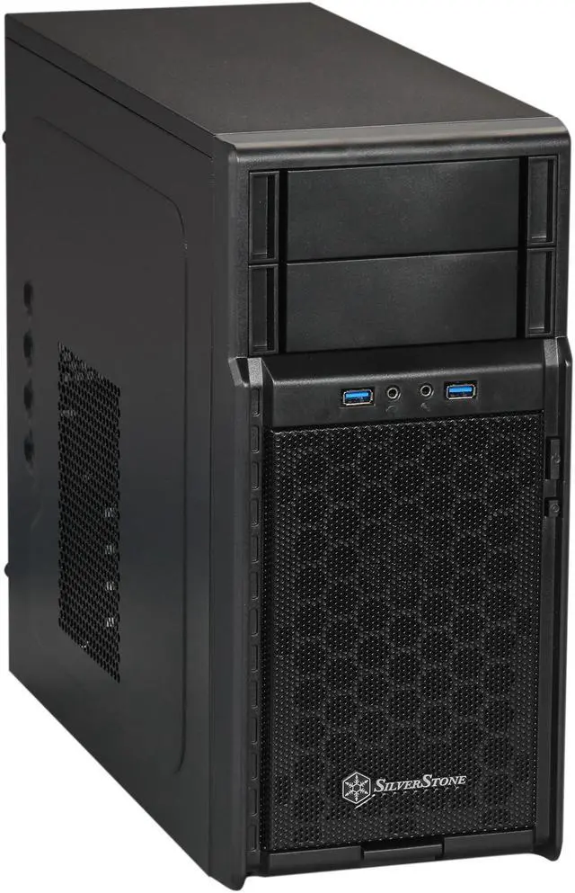 Main image of SilverStone PS08B Black High-strength plastic and meshed front panel Micro ATX Mid Tower Computer Case