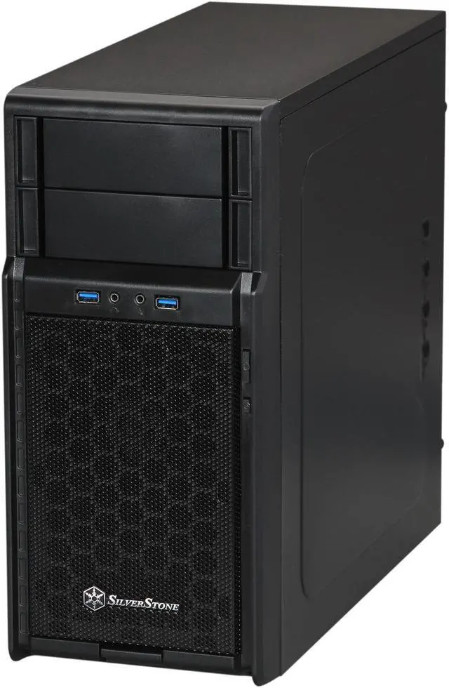 Alt view image 3 of 9 - SilverStone PS08B Black High-strength plastic and meshed front panel Micro ATX Mid Tower Computer Case