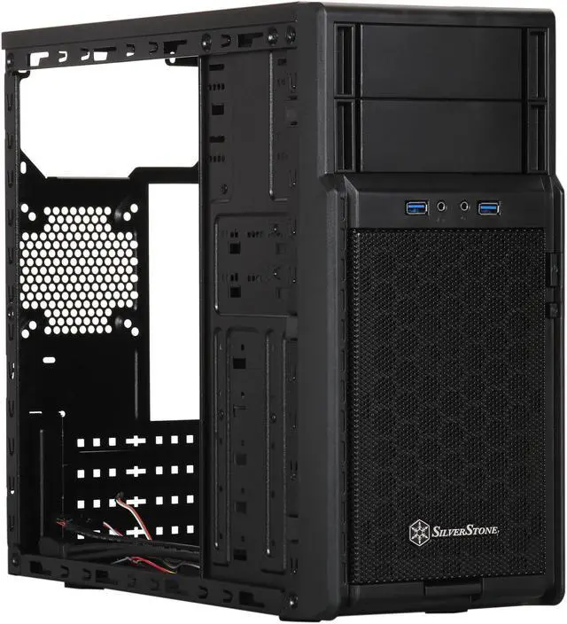 Alt view image 7 of 9 - SilverStone PS08B Black High-strength plastic and meshed front panel Micro ATX Mid Tower Computer Case