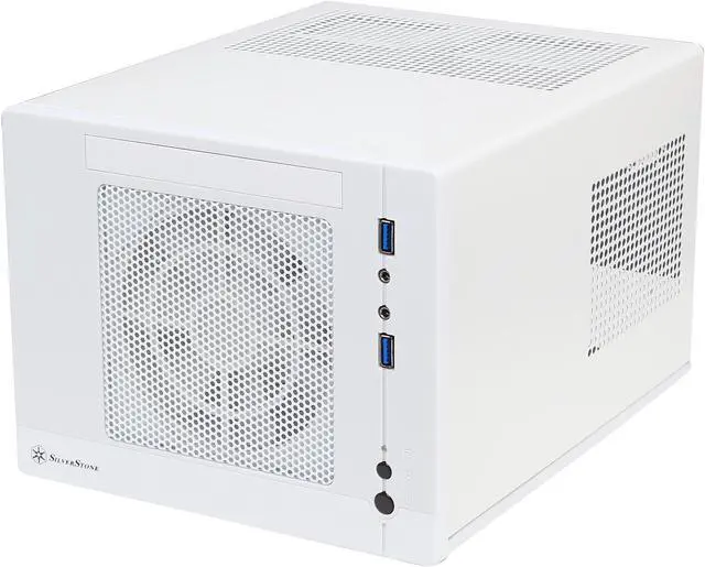 Alt view image 3 of 9 - SilverStone Sugo Series SG05W-LITE White SECC / Plastic Mini-ITX Desktop Computer Case with 2 x USB3.0 ports (White)