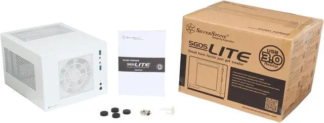 Alt view image 9 of 9 - SilverStone Sugo Series SG05W-LITE White SECC / Plastic Mini-ITX Desktop Computer Case with 2 x USB3.0 ports (White)