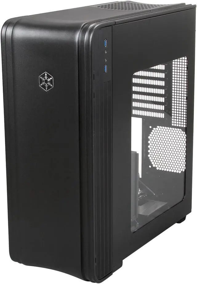 Alt view image 3 of 9 - SilverStone FT04B-W Black Extended ATX Aluminum Full Tower Case with Window Side Panel