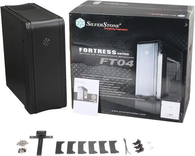 Alt view image 9 of 9 - SilverStone FT04B-W Black Extended ATX Aluminum Full Tower Case with Window Side Panel