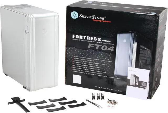Alt view image 9 of 9 - SilverStone FT04S-W Silver Extended ATX Aluminum Full Tower Case with Window Side Panel