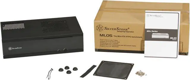 Alt view image 8 of 8 - SILVERSTONE Milo series ML05B Black Acrylic Front Panel, 0.8mm SECC body Mini-ITX Media Center / HTPC Case