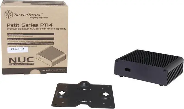 Alt view image 6 of 6 - SilverStone PT14B-H2 Black Aluminum Mini-ITX Desktop Computer Case