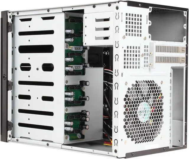Alt view image 5 of 10 - SilverStone DS380B Black Aluminum front door, SECC body NAS chassis Premium 8-bay Small Form Factor NAS Chassis SFX PSU (sold separately) Power Supply