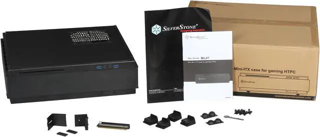 Alt view image 8 of 7 - SilverStone Milo Series ML07B Black Reinforced plastic outer shell, steel body Mini-ITX DTX Computer Case with PCI-E Riser