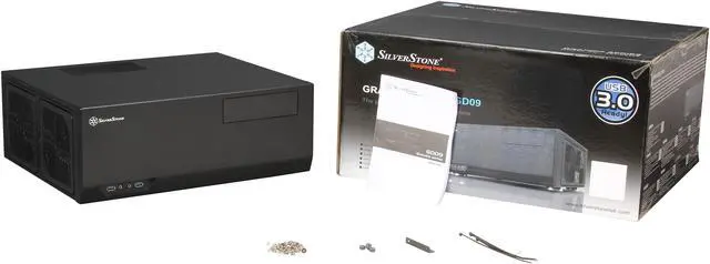 Alt view image 8 of 7 - SILVERSTONE Black Aluminum / Plastic Grandia GD09B ATX / SSI-CEB Media Center / HTPC Case