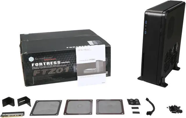 Alt view image 9 of 9 - Silverstone Fortress Series FTZ01B Black Aluminum / Steel Computer Case SFX, SFX-L Power Supply Compatible