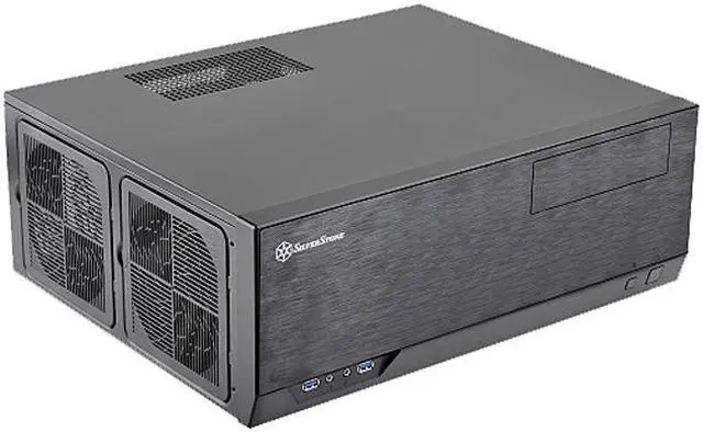 Main image of SILVERSTONE Black Plastic front panel with faux aluminum finish, 0.8mm steel body Grandia SST-GD09B ATX Media Center / HTPC Case