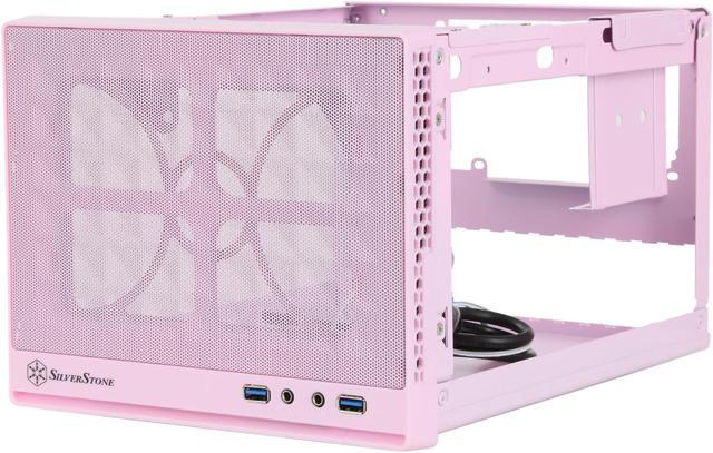 SilverStone SG13P Pink Mesh front panel, steel body Computer Case  Compatible with standard ATX12V/EPS12V Power Supply Power Supply