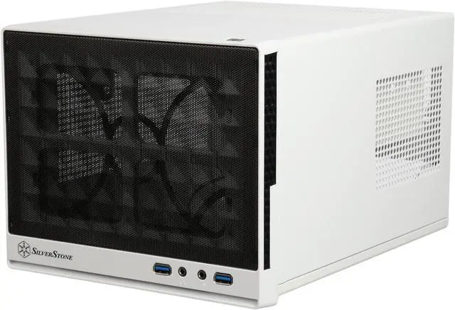 Alt view image 3 of 10 - SilverStone SG13WB Black / White Mesh front panel, steel body Mini-ITX Computer Case Compatible with standard ATX12V/EPS12V Power Supply Power Supply