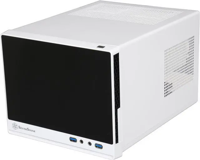 Alt view image 3 of 9 - SilverStone SG13WB-Q Black / White Plastic front panel with faux aluminum finish, steel body Mini-ITX Computer Case Compatible with standard ATX12V/EPS12V Power Supply Power Supply
