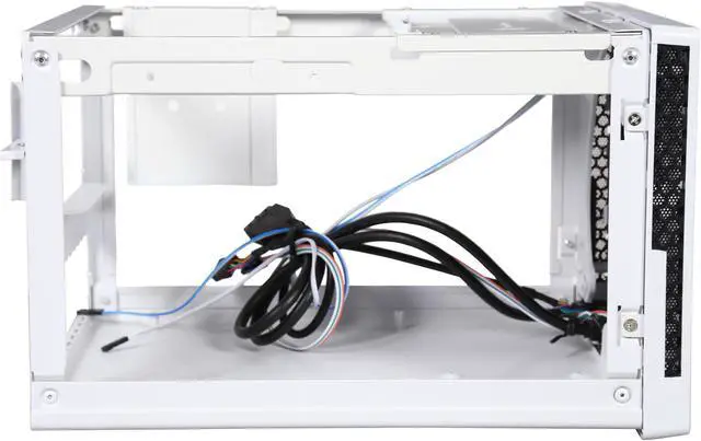 Alt view image 6 of 9 - SilverStone SG13WB-Q Black / White Plastic front panel with faux aluminum finish, steel body Mini-ITX Computer Case Compatible with standard ATX12V/EPS12V Power Supply Power Supply