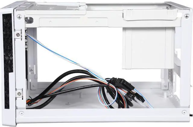 Alt view image 7 of 9 - SilverStone SG13WB-Q Black / White Plastic front panel with faux aluminum finish, steel body Mini-ITX Computer Case Compatible with standard ATX12V/EPS12V Power Supply Power Supply