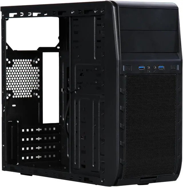 Alt view image 7 of 9 - SilverStone Precision Series CS-PS12B Black High-strength plastic and meshed front panel Micro ATX / Mini-ITX Computer Case Compatible with 1 x optional standard PS2(ATX) Power Supply