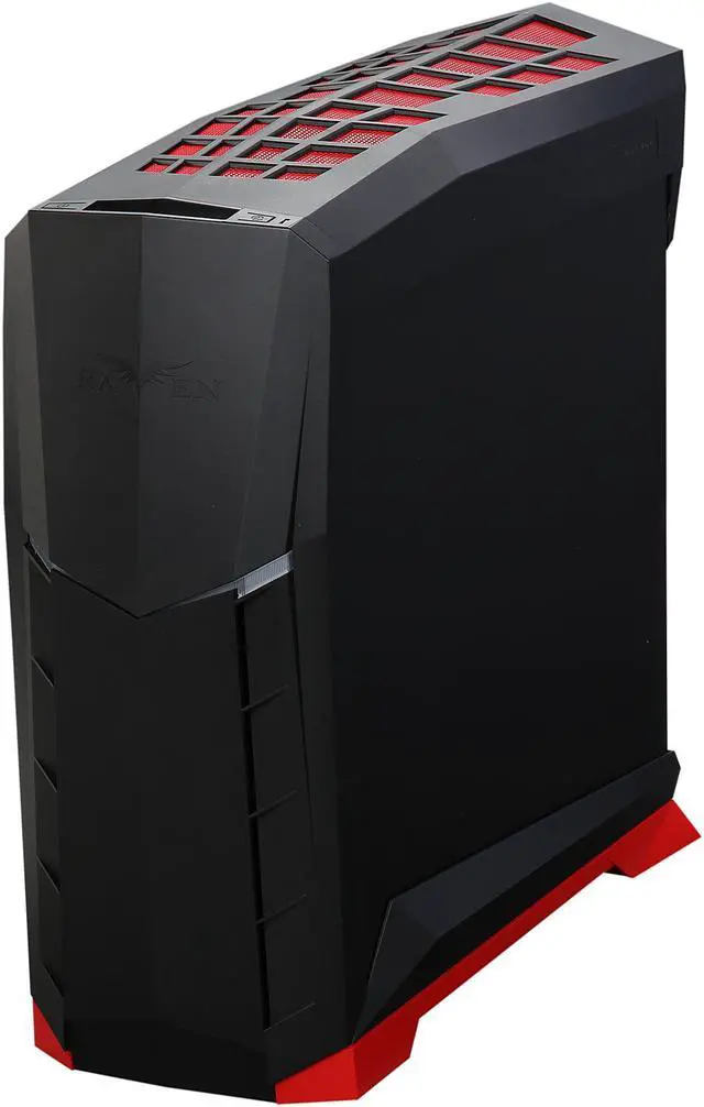 Alt view image 3 of 10 - SilverStone SST-RVX01BR Black / Red Plastic outer shell, steel body ATX, Micro-ATX Computer Case Compatible with PS2 (ATX) Power Supply