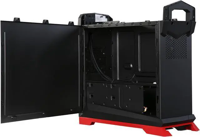 Alt view image 5 of 10 - SilverStone SST-RVX01BR Black / Red Plastic outer shell, steel body ATX, Micro-ATX Computer Case Compatible with PS2 (ATX) Power Supply