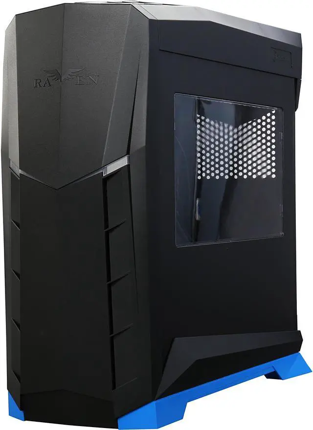 Main image of SilverStone SST-RVX01BA-W Black / Blue Plastic outer shell, steel body ATX, Micro-ATX Computer Case Compatible with PS2 (ATX) Power Supply