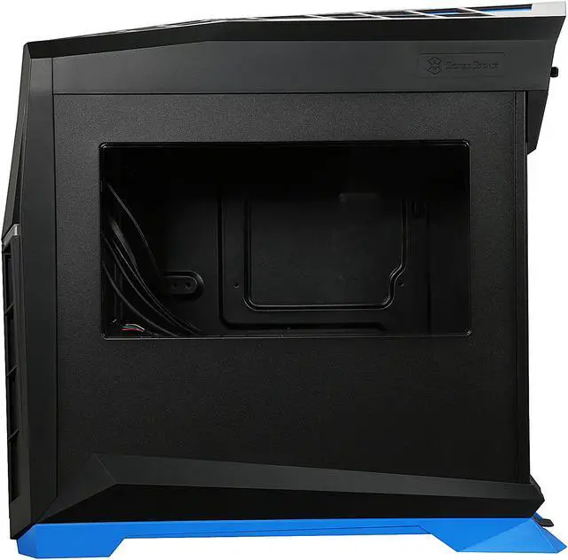 Alt view image 4 of 10 - SilverStone SST-RVX01BA-W Black / Blue Plastic outer shell, steel body ATX, Micro-ATX Computer Case Compatible with PS2 (ATX) Power Supply