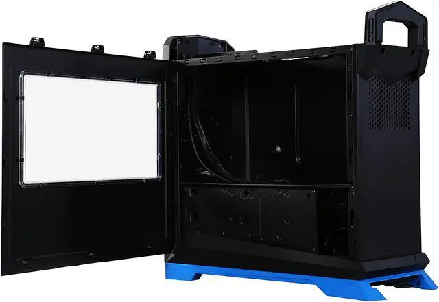 Alt view image 5 of 10 - SilverStone SST-RVX01BA-W Black / Blue Plastic outer shell, steel body ATX, Micro-ATX Computer Case Compatible with PS2 (ATX) Power Supply