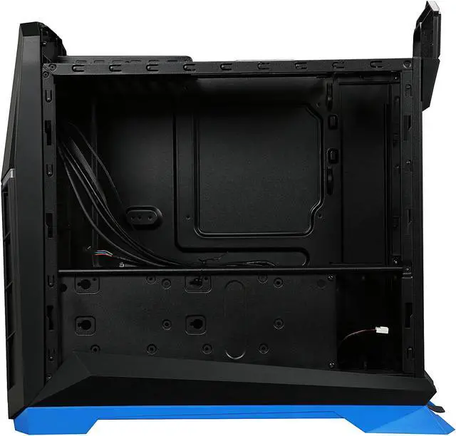 Alt view image 6 of 10 - SilverStone SST-RVX01BA-W Black / Blue Plastic outer shell, steel body ATX, Micro-ATX Computer Case Compatible with PS2 (ATX) Power Supply