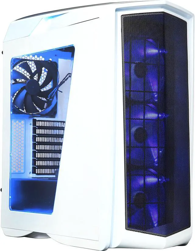 Main image of SilverStone Primera Series SST-PM01WA-W white with blue LED Steel / Plastic ATX / Micro ATX Mid Tower Computer Case
